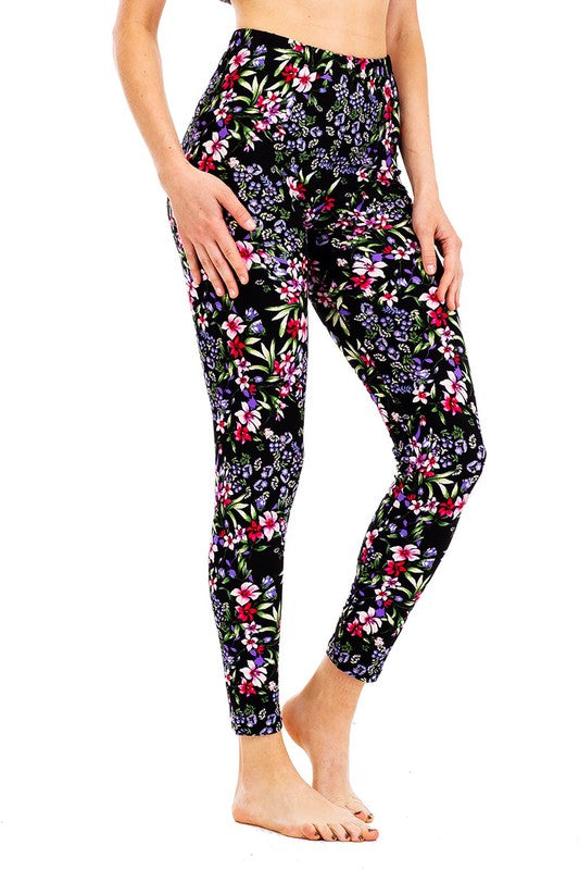 Peach Skin Mix Floral Print Leggings