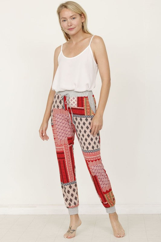 Plus Quilted Print Joggers