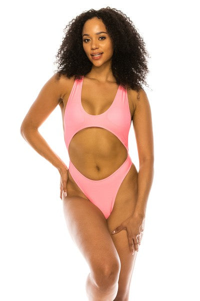 SEXY CUTOUT NEON COLOR ONE PIECE