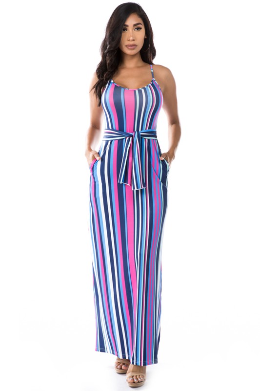 STRIPED MAXI DRESS