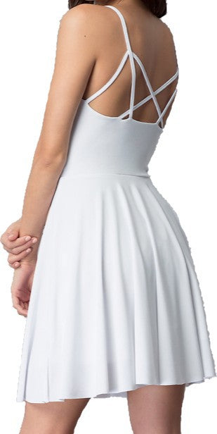 V-NECK PARTY DRESS WITH STRAPPY BACK