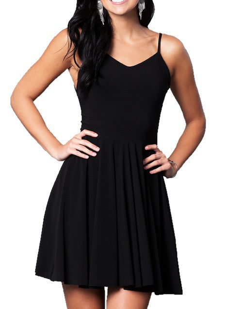 V-NECK PARTY DRESS WITH STRAPPY BACK