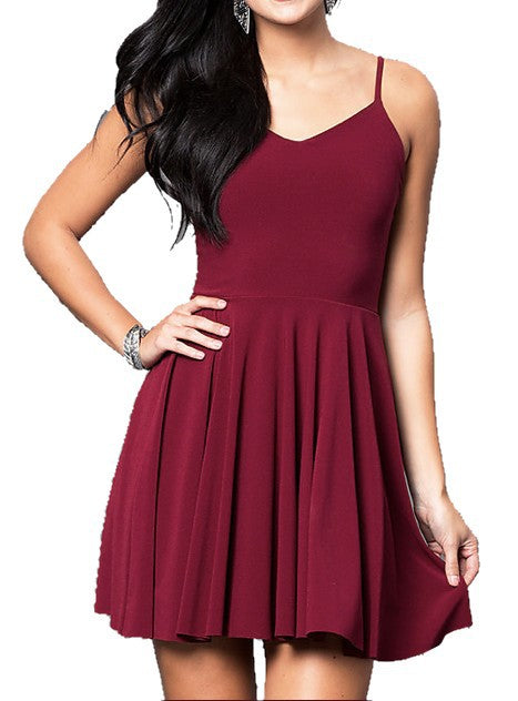 V-NECK PARTY DRESS WITH STRAPPY BACK