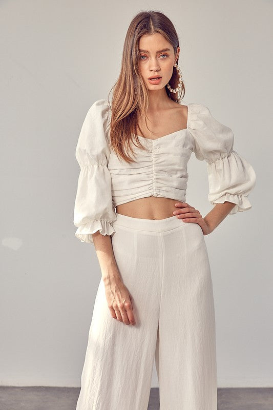 Ruffle Ruched Front Top