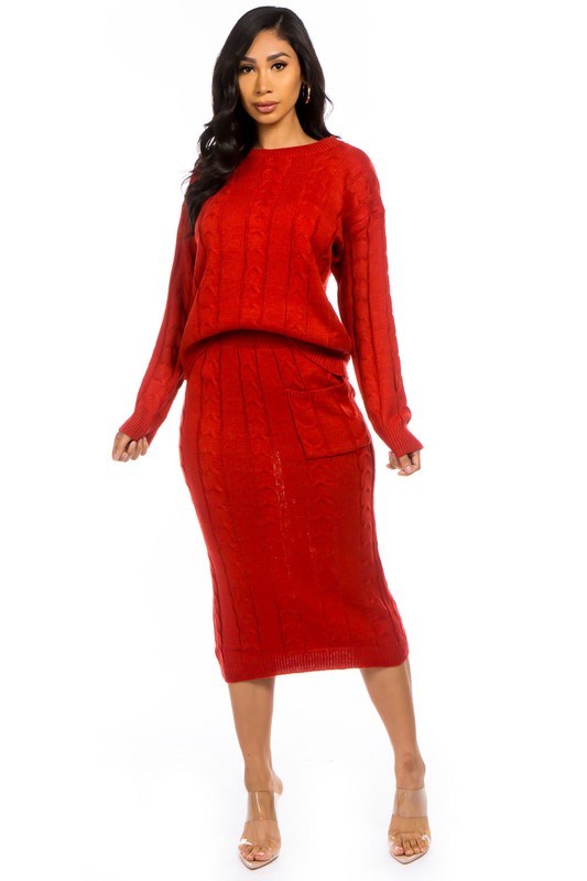 2PC SET SWEATER DRESS SUITS