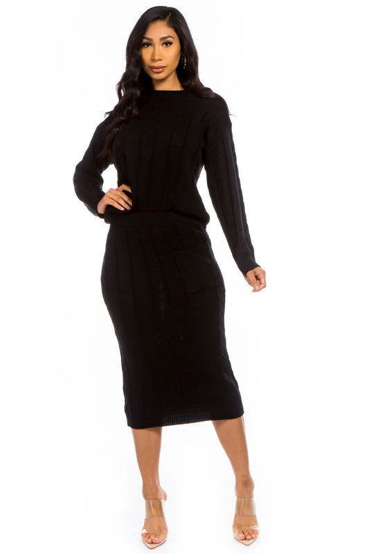 2PC SET SWEATER DRESS SUITS