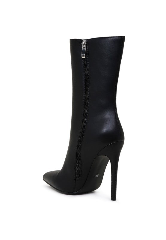 MICAH POINTED STILETTO HIGH ANKLE BOOTS