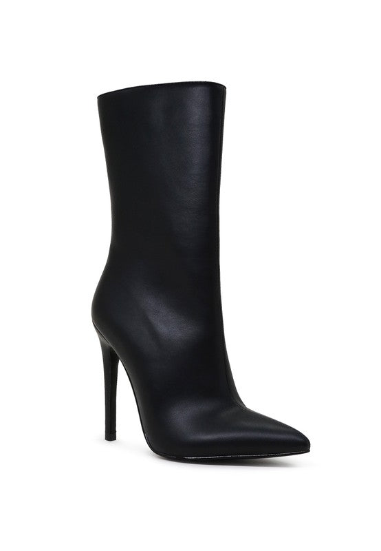 MICAH POINTED STILETTO HIGH ANKLE BOOTS