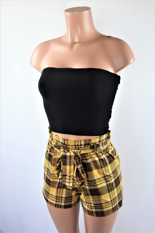 Checkered plaid Paperbag shorts/ BFPTB