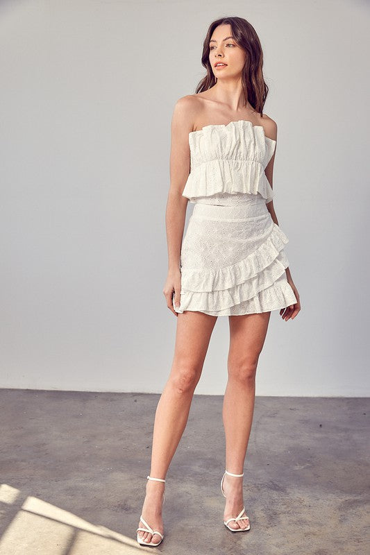 Eyelet Ruffle Skirt