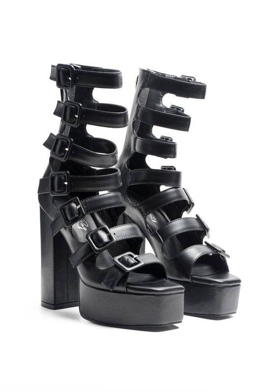 LONDON RAG SAROUCHI CAGED HIGH HEEL BUCKLE SANDAL