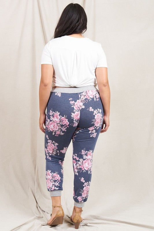 Plus Floral Drawstring Jogger