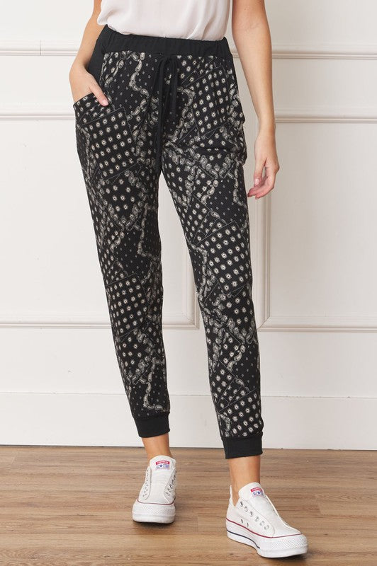 Plus Bandana Paisley Drawstring Jogger