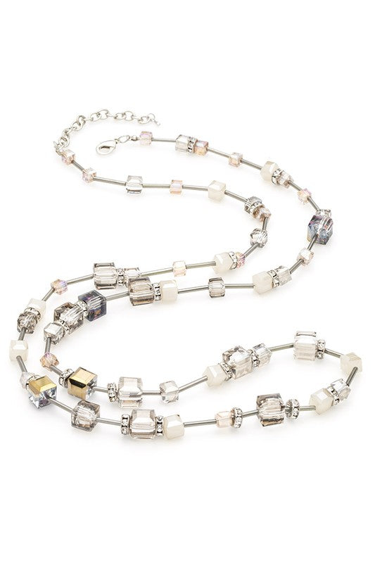 Crystal Cube Station Long Necklace