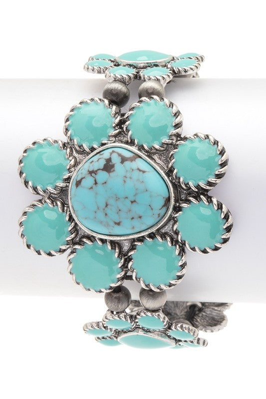 Stone Enamel Flower Iconic Stretch Bracelet