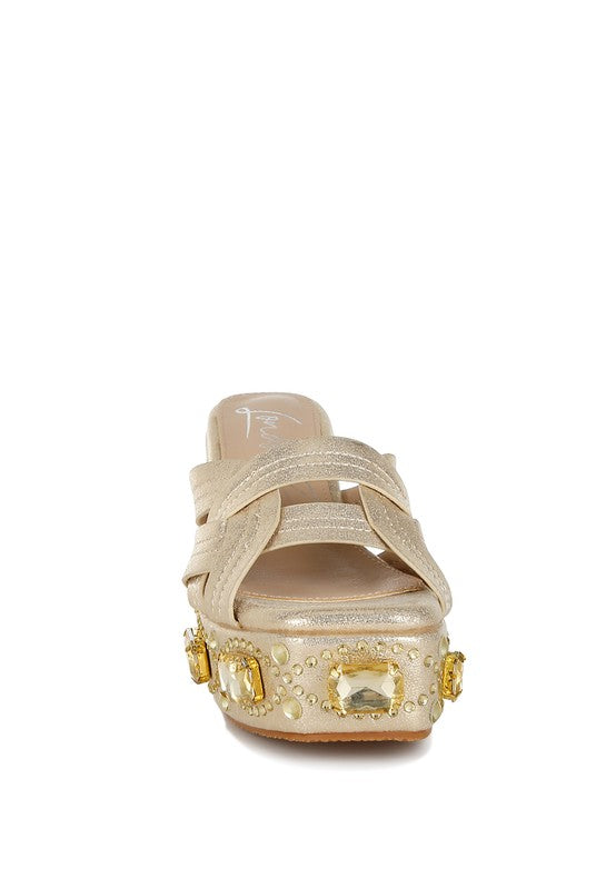 Blistronic Chunky Diamante & Rhinestone Sandals