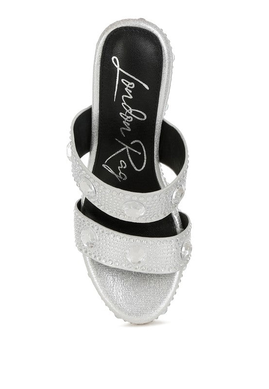 Iki Diki Rhinestone & Diamante Wedge Sandals