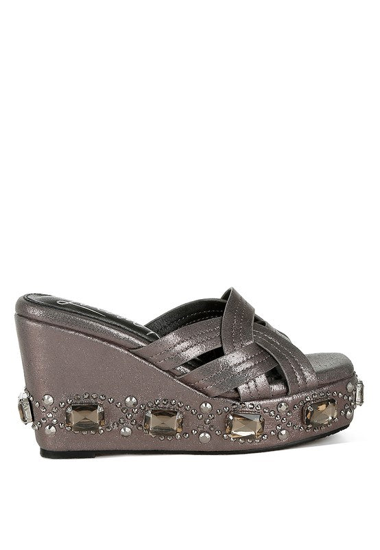 Blistronic Chunky Diamante & Rhinestone Sandals