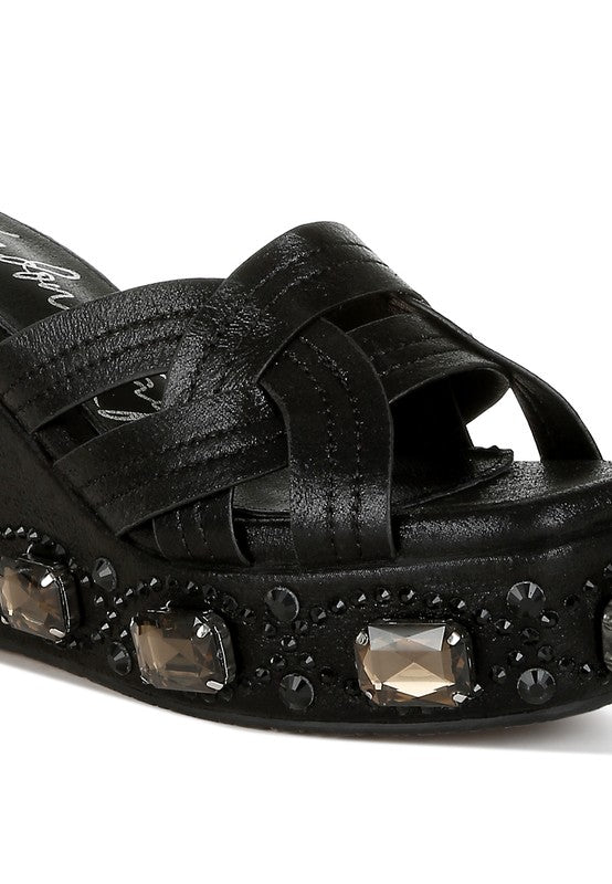 Blistronic Chunky Diamante & Rhinestone Sandals